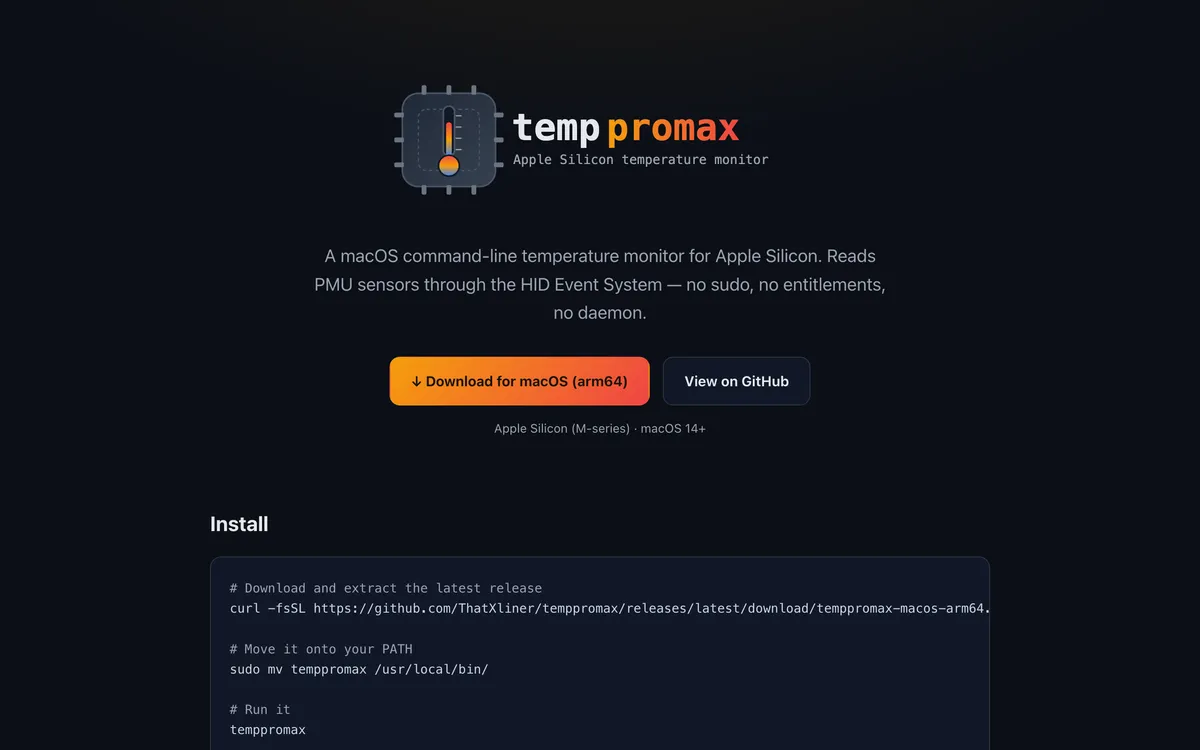 temppromax screenshot